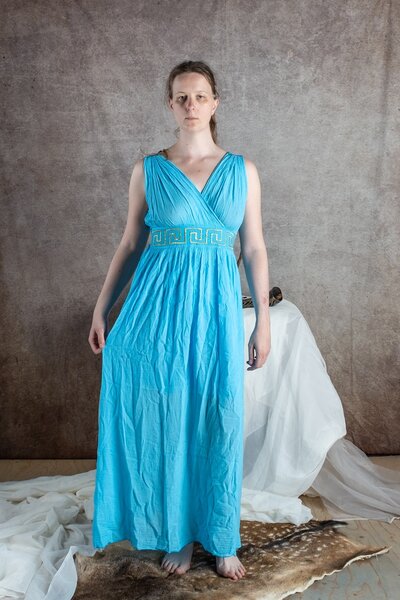 Vestido diosa Penélope, turquesa - Celtic Webmerchant