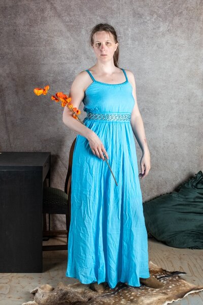 Göttinnenkleid Thetis, türkis - Celtic Webmerchant