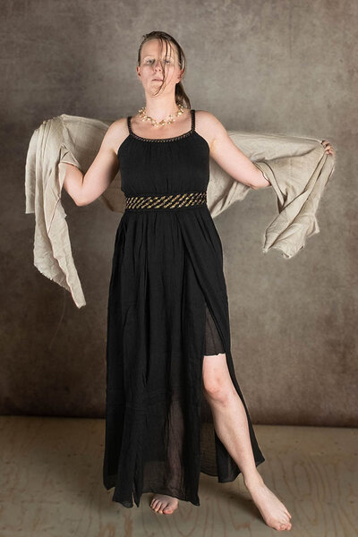 Godinnen jurk Thetis, zwart - Celtic Webmerchant