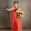 Goddess Dress Persephone, coral red - Celtic Webmerchant