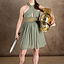Goddess Dress Persephone, short, nature green - Celtic Webmerchant