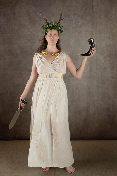 Robe de déesse Penelope, crème - Celtic Webmerchant