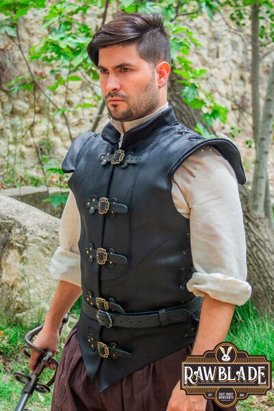 Diego Leren Jerkin - Zwart - Celtic Webmerchant