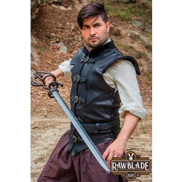 Diego Leather Jerkin - Svart - Celtic Webmerchant