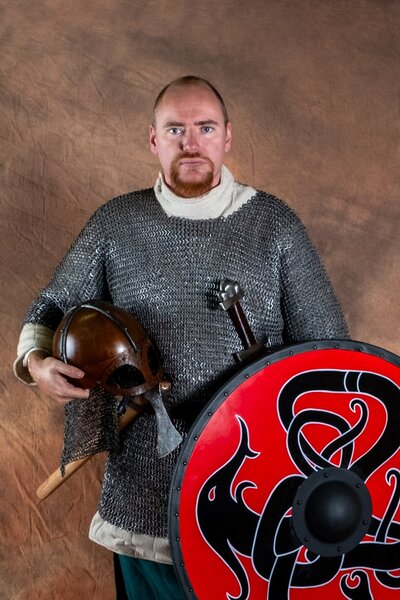 Cota de malla, anillas planas, remaches redondos de 8 mm - Celtic Webmerchant