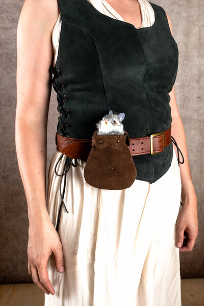 Rabbit Roger in leather pouch - Brown - Celtic Webmerchant