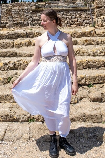 Vestito da dea Persefone, bianco - Celtic Webmerchant