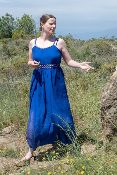 Goddess dress Thetis, royal blue - Celtic Webmerchant