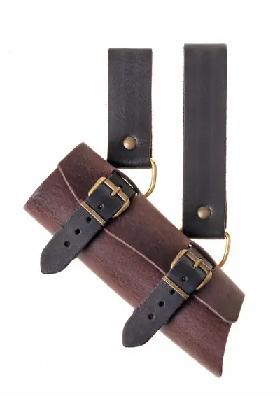 Luxuriöses Leder Schwerthalter, braun-schwarz - Celtic Webmerchant