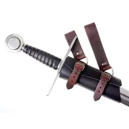 Luxurious leather sword holder, brown-black - Celtic Webmerchant