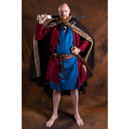 Túnica vikinga de lino halvar, azul - Celtic Webmerchant