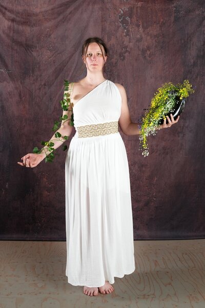 Robe Déesse Gaia, blanc - Celtic Webmerchant