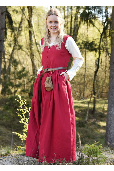 Mittelalterliches Überkleid Lene, rot - Celtic Webmerchant