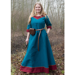 (Early) Medieval dress Gesine, teal blue - Celtic Webmerchant