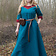 (Early) Medieval dress Gesine, teal blue - Celtic Webmerchant