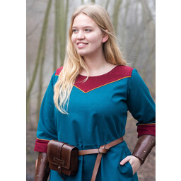 (Early) Medieval dress Gesine, teal blue - Celtic Webmerchant