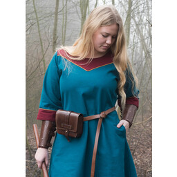(Early) Medieval dress Gesine, teal blue - Celtic Webmerchant