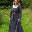 Mittelalterkleid Estrid mit Fischgrätenmuster, dunkelgrau - Celtic Webmerchant