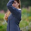 Mittelalterkleid Estrid mit Fischgrätenmuster, dunkelgrau - Celtic Webmerchant