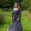 Mittelalterkleid Estrid mit Fischgrätenmuster, dunkelgrau - Celtic Webmerchant