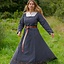 Mittelalterkleid Estrid mit Fischgrätenmuster, dunkelgrau - Celtic Webmerchant