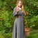 Epic Armoury Middeleeuwse jurk Estrid met visgraatmotief, natuurgrijs - Celtic Webmerchant