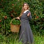 Mittelalterkleid Estrid mit Fischgrätenmuster, naturgrau - Celtic Webmerchant