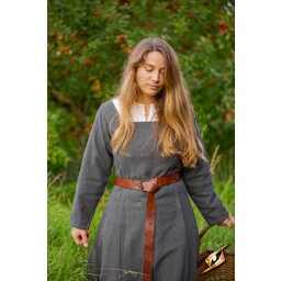 Robe médiévale Estrid à motif chevrons, gris nature - Celtic Webmerchant