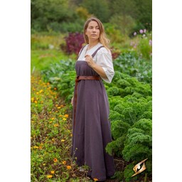 Sukienka fartuchowa wikingów Frida w jodełkę, bordowo-szara - Celtic Webmerchant