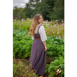 Sukienka fartuchowa wikingów Frida w jodełkę, bordowo-szara - Celtic Webmerchant