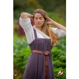 Sukienka fartuchowa wikingów Frida w jodełkę, bordowo-szara - Celtic Webmerchant