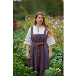 Sukienka fartuchowa wikingów Frida w jodełkę, bordowo-szara - Celtic Webmerchant