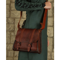 Medieval leather bag Belwar, brown - Celtic Webmerchant