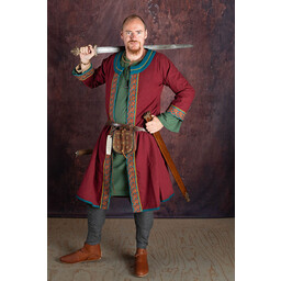 Bestickter Wikinger Kaftan, rotblau - Celtic Webmerchant
