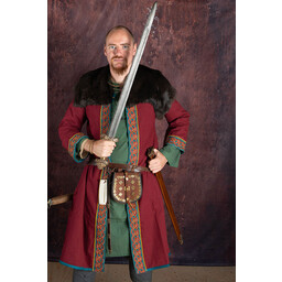 Historical tunic with authentic lining, green - Celtic Webmerchant