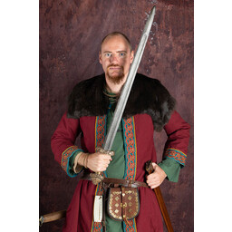 Embroidered Viking kaftan, red-blue - Celtic Webmerchant