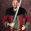Embroidered Viking kaftan, red-blue - Celtic Webmerchant