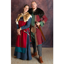 Embroidered Viking kaftan, red-blue - Celtic Webmerchant
