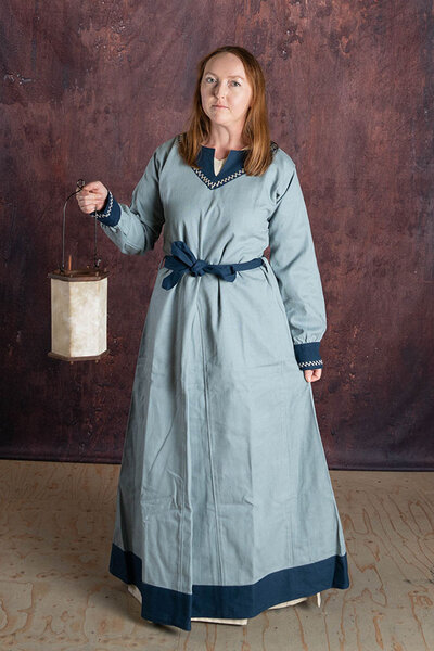 Robe Viking Helga, bleu gris-bleu - Celtic Webmerchant