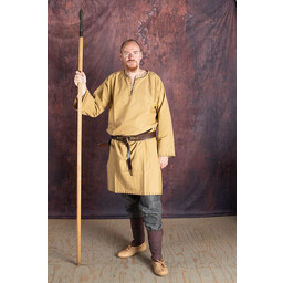 Historisk tunika med äkta foder, honungbrun - Celtic Webmerchant