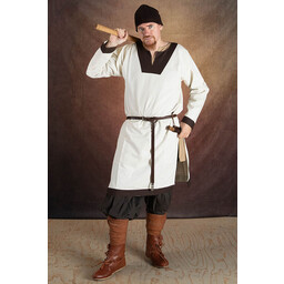 Túnica medieval (de principios) Clovis, marrón natural. - Celtic Webmerchant