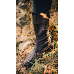 Side laced high boots, dark brown - Celtic Webmerchant