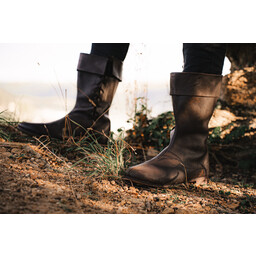 Side sznurowane wysokie buty, ciemnobrązowy - Celtic Webmerchant