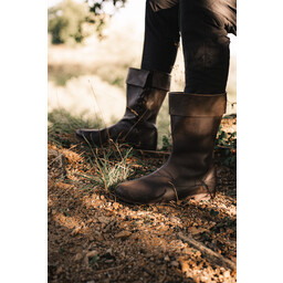 Side laced high boots, dark brown - Celtic Webmerchant