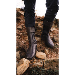 Side laced high boots, dark brown - Celtic Webmerchant