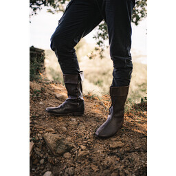 Side laced high boots, dark brown - Celtic Webmerchant