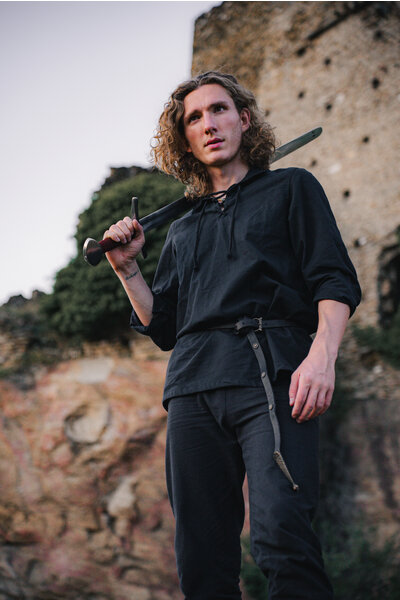 Skjorta Tristan, svart - Celtic Webmerchant