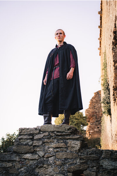 Mantelbron, Wolle, schwarz - Celtic Webmerchant