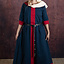 (Temprano) vestido medieval Clotild, azul-rojo - Celtic Webmerchant