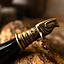 Drinking horn decoration with wolf head, brass - Celtic Webmerchant